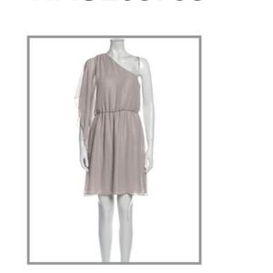 Alice + Olivia Silver Fabric One Shoulder Dress